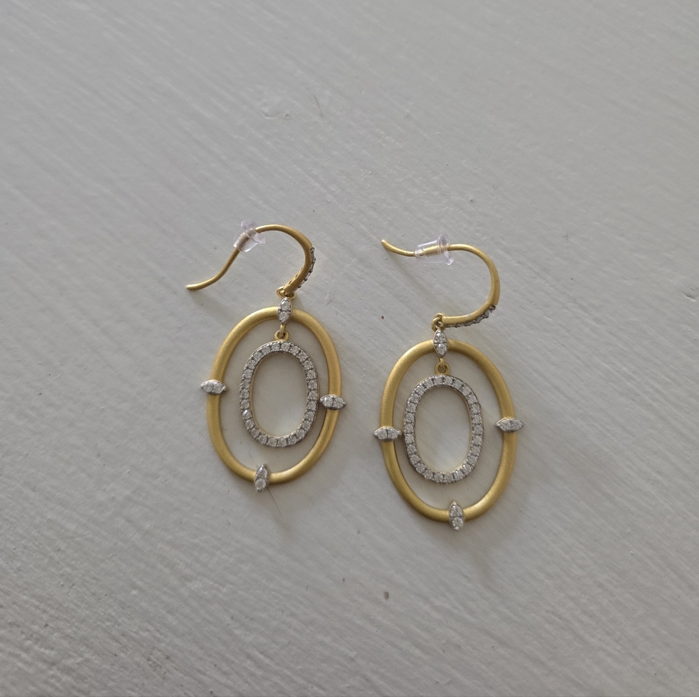 Freida Rothman Gold and Silver  Earrings